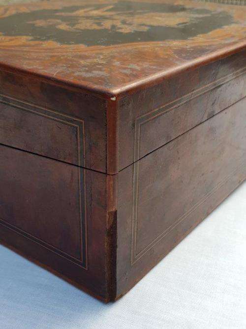 Beautiful Writing slope with Original ink bottles. Needs some work to outside.