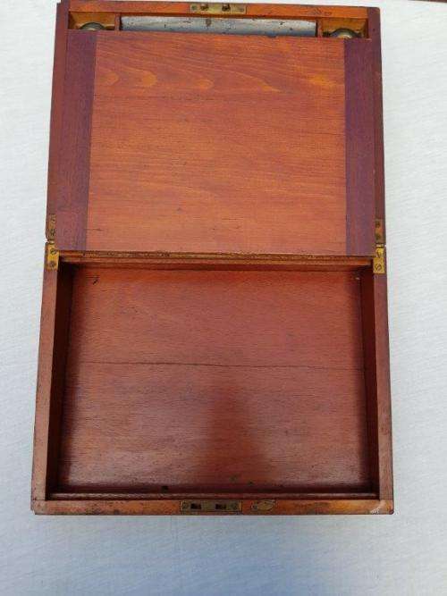 Beautiful Writing slope with Original ink bottles. Needs some work to outside.
