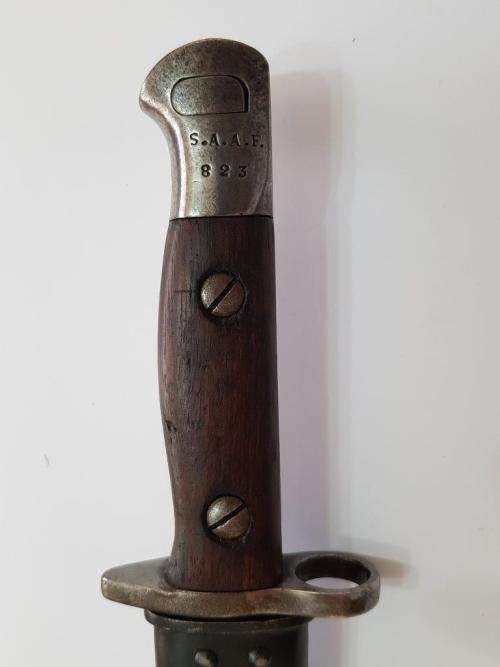 1907 Sanderson Bayonet with Markings for the South African Air Force.