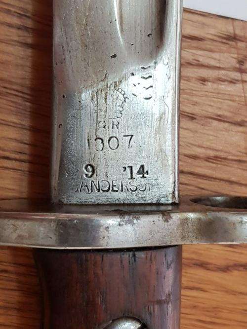 1907 Sanderson Bayonet with Markings for the South African Air Force.