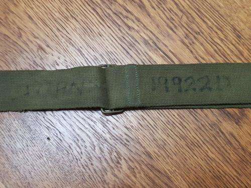 Rhodesian Rifle Sling with leather tabs Painted Camo.