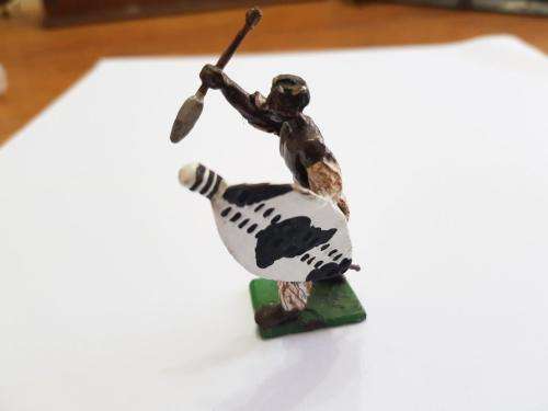 Hand painted lead Zulu Impi/Soldier. New Old Stock.