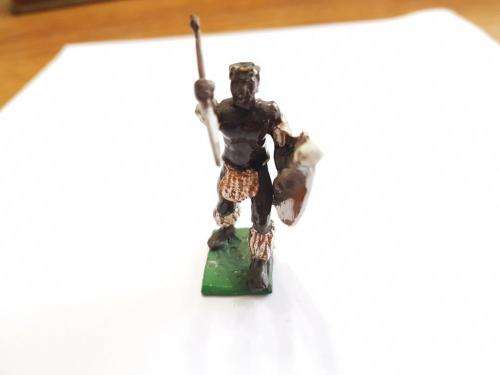 Hand painted lead Zulu Impi/Soldier. New Old Stock.