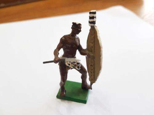 Hand painted lead Zulu Impi/Soldier. New Old Stock.