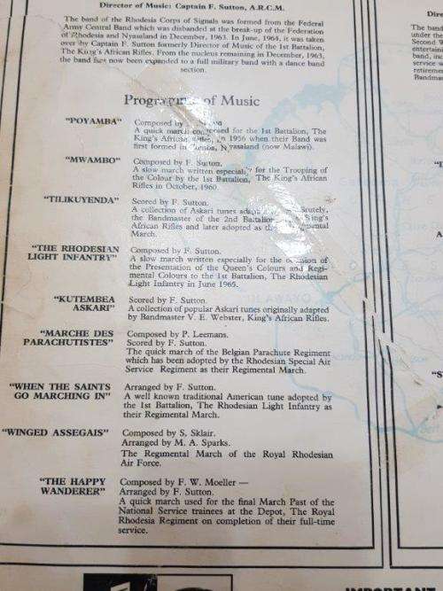 Record of Rhodesian Marches LP. The Rhodesian Army Presents.