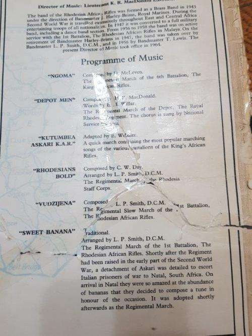 Record of Rhodesian Marches LP. The Rhodesian Army Presents.