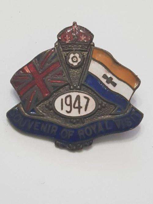 Royal Visit 1947 badge.