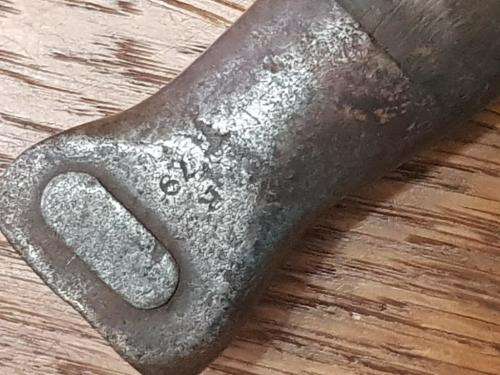 British Pattern 1888 Bayonet. No sheath and blade is pitted. MK1 type 2.