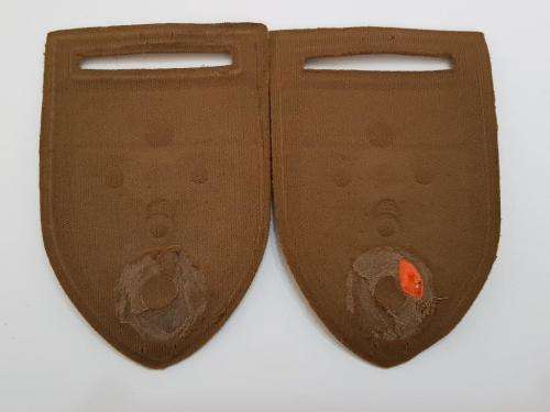 Pair Personnel Services School shoulder flashes with Northern Transvaal Command bar. Damaged.