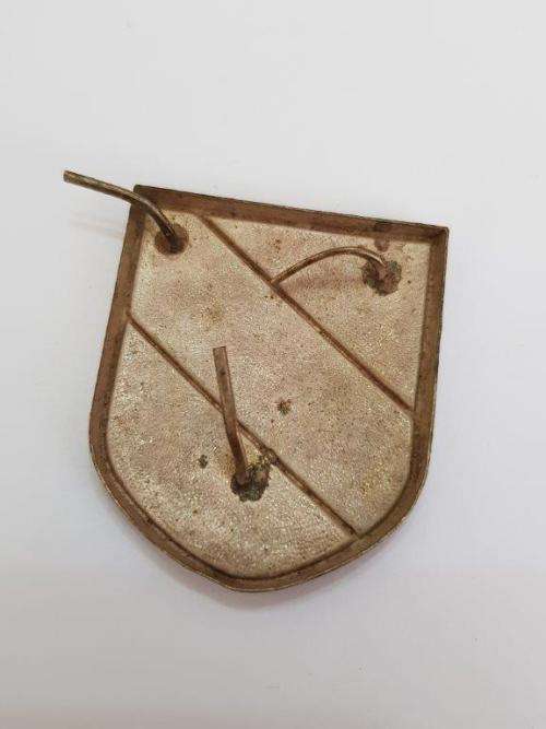 German WWII Tri colour Helmet shield.