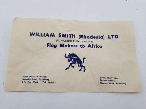 Southern Rhodesia Flag in original packaging. Never used. SRG markings and paper label.