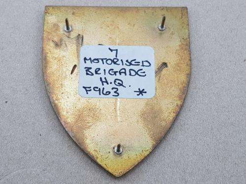 7 Motorized Brigade HQ Shoulder Flash. Pins Intact.