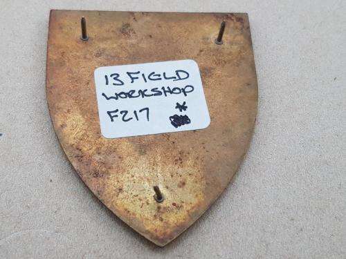 13 Field Workshop Shoulder Flash. Pins Intact.