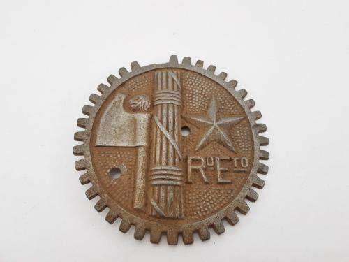 Italian WWII (Regio Esercito) Armoured Vehicle ID badge.