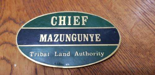 Rhodesian Chief Mazungunye Tribal Land Authority breast badge. UDI Period.