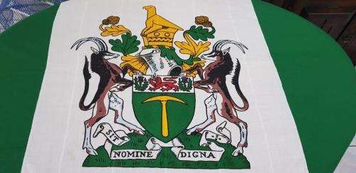 Rhodesian Flag by William Smith. Long Narrow flag in great condition. Possibly to cover a coffin?