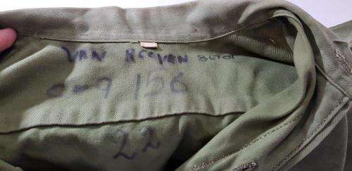 Rhodesian Olive Green Shirt with Badges and Women's Services Lanyard.