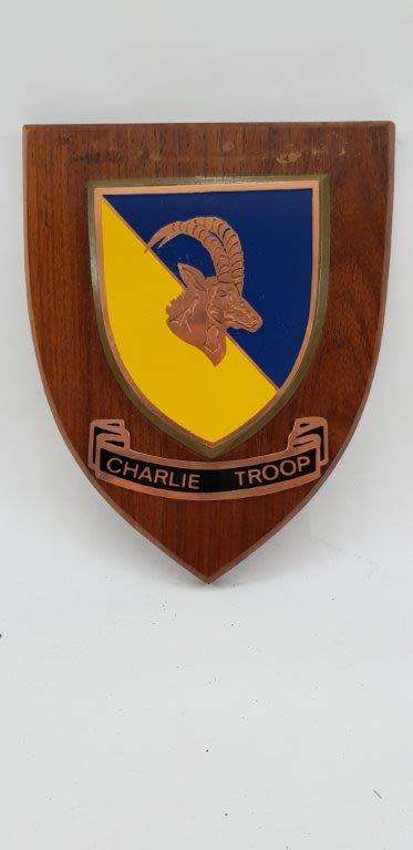 Rhodesian BSAP Support Unit Charlie Troop Plaque. Top bar is missing.