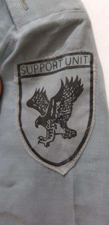 Rhodesian BSAP Grey Shirt with Grey Support Unit Patch. 47Cm Armpit to Armpit.