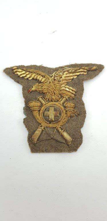 Italian WWII Alpini Officer's Infantry Cap Badge. Moth Holes.