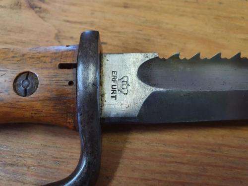 German WWI Ks98 Sawback bayonet and chest rigging.
