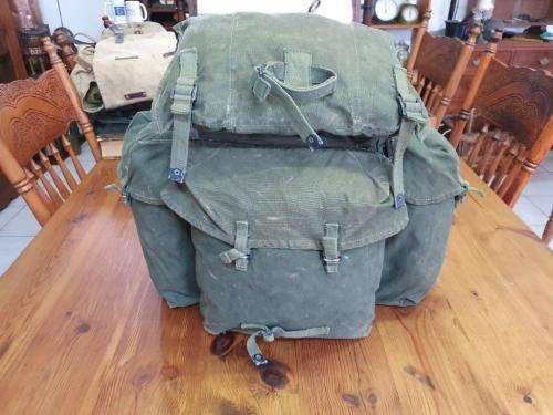 Rhodesia and Nyasaland Government Army Backpack as used in Malaya. One strap missing.
