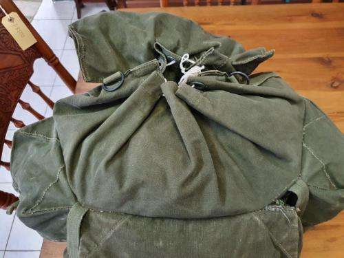 Rhodesia and Nyasaland Government Army Backpack as used in Malaya. One strap missing.