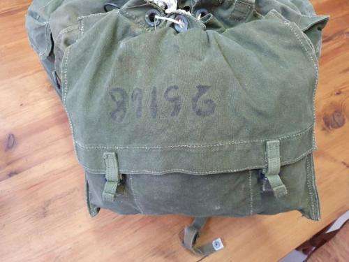 Rhodesia and Nyasaland Government Army Backpack as used in Malaya. One strap missing.