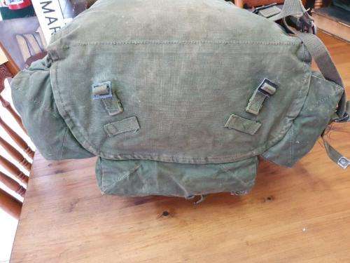 Rhodesia and Nyasaland Government Army Backpack as used in Malaya. One strap missing.