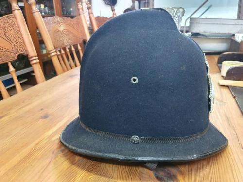 British Bobby Helmet Kent Constabulary. Badge broken on crown.
