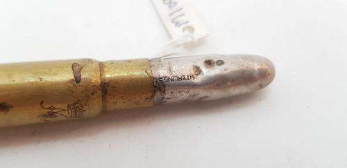 Brass and Silver pencil holder made from a 303 Casing. (M109)