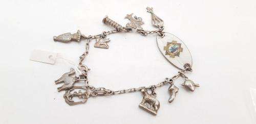 WWII Transvaal Scottish Silver Charm Bracelet. (M90)