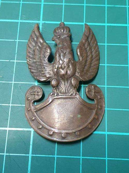 Polish WWII cap Badge. Missing lugs.
