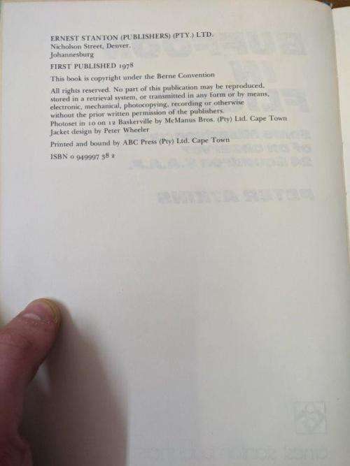 Buffon In Flight by Peter Atkins military refeference book.