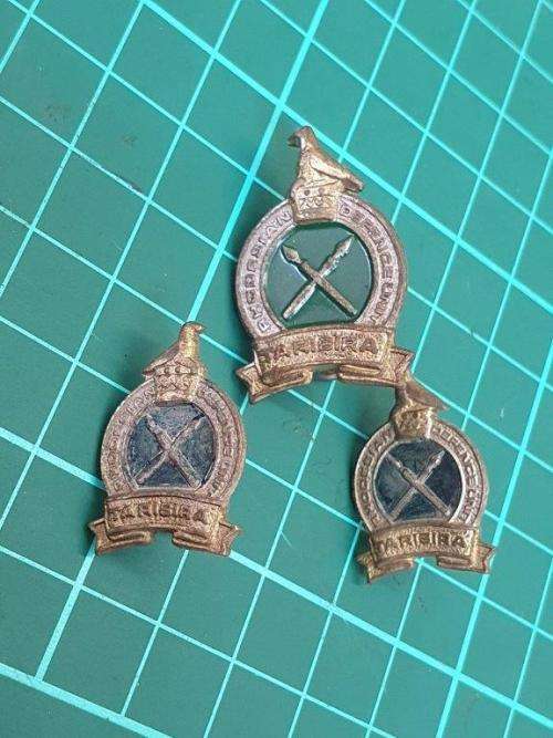 Rhodesian Defence Unit Cap and collar Badges.