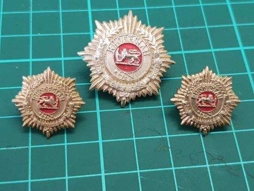 Rhodesian Army Services Corps Cap and Collar Badges.