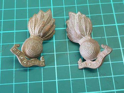 Rhodesian Engineer Corps collar badges.