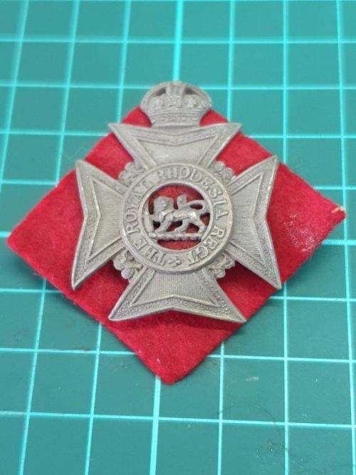 The Royal Rhodesia Regiment cap badge.