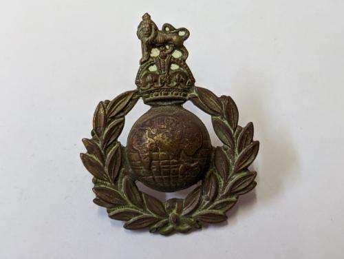 Royal Marines Cap badge. Lugs crimped.