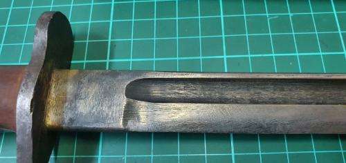 WWII Bayonet made in the SA Railway Workshops. Incompleted Bayonet. P88/P07 mixture.