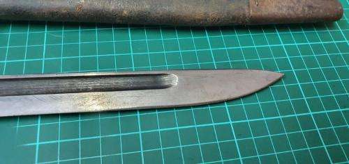WWII Bayonet made in the SA Railway Workshops. Incompleted Bayonet. P88/P07 mixture.