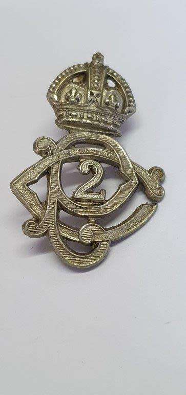 Cape Police District 2 (Griqualand West) W/M Collar Badge. Worn post 1902. Owen 1833. One Lug broken