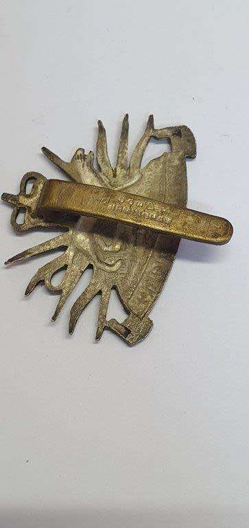 Nyasaland Police W/M Cap Badge Q/C. Worn pre 1964. Owen 3674.