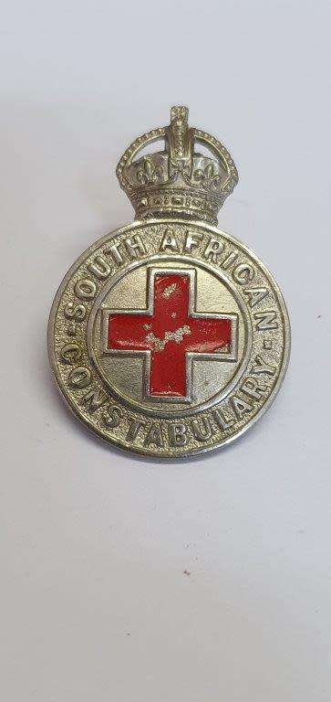 South African Constabulary W/M Cap Badge worn by Medical Branch. Owen 1858.