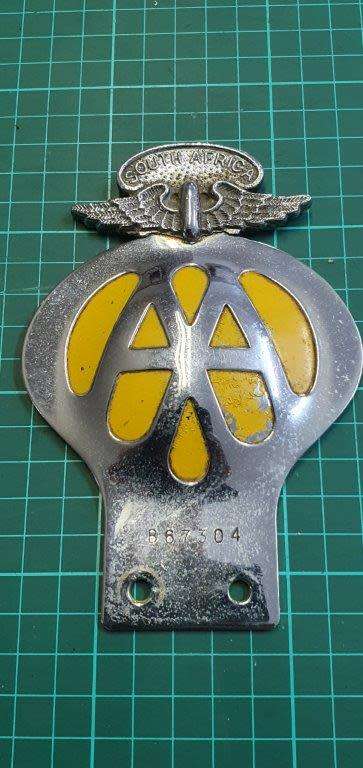 Automobile Association of South Africa Bumper Badge.