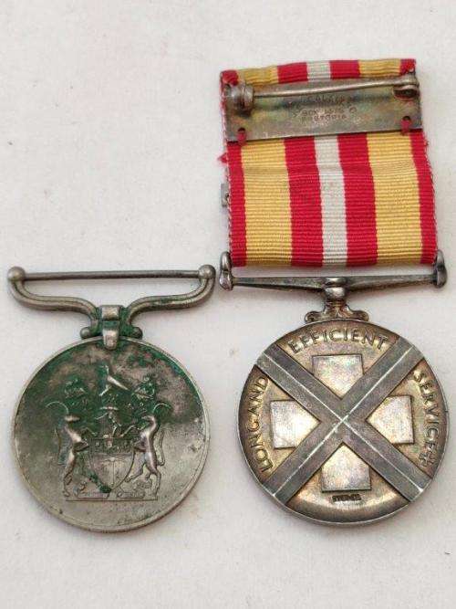 Rhodesain GSM and Voluntary Medical Services medal. PR67547 RFN D. Bale