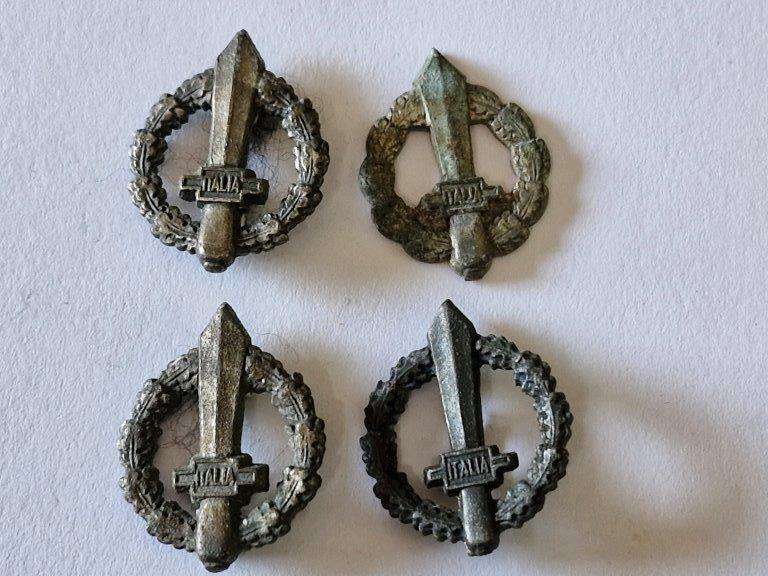 WWII Italian PNF collar badges. Some missing pins.
