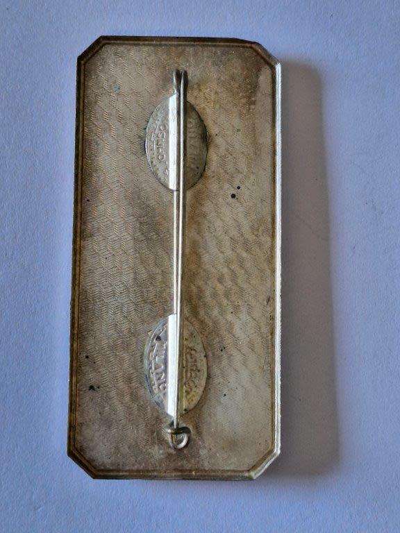WWII Italian Unknown shoulder board/Gorget with Fascist symbol. Possibly Silver. 40 x 83mm.