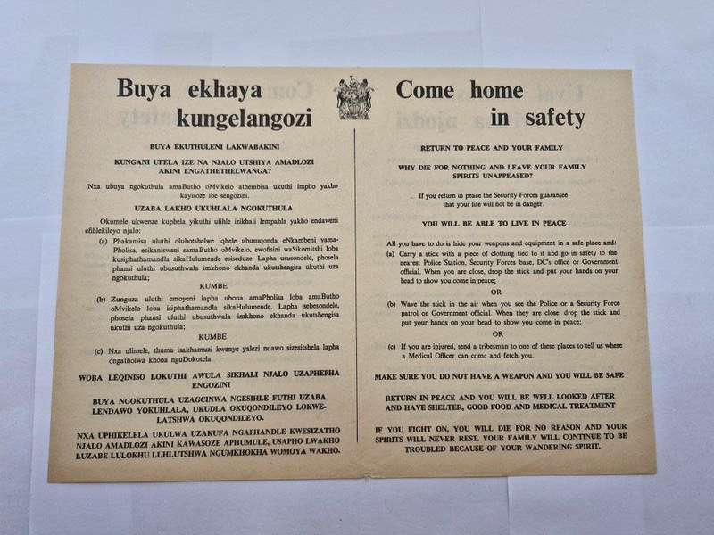 Original Rhodesia Propaganda leaflet 2 A4 double sided.
