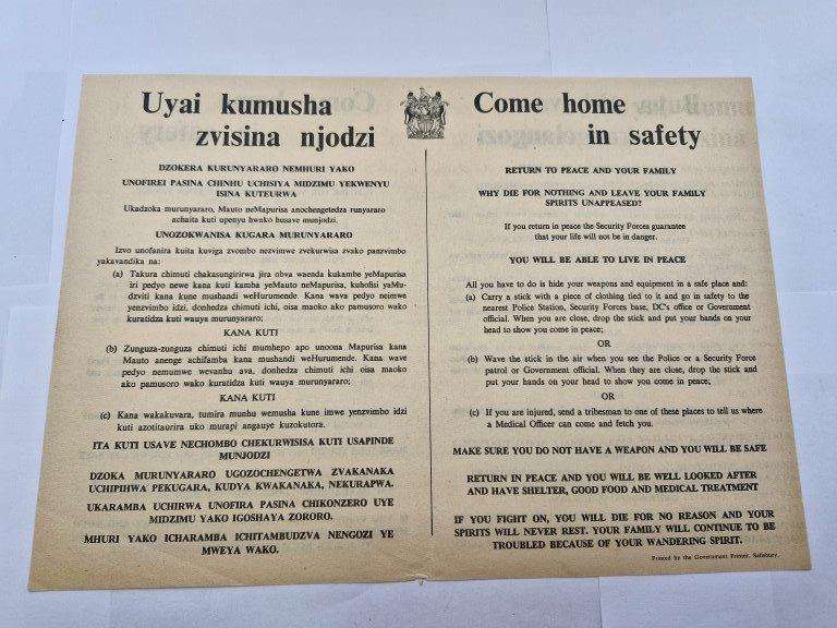 Original Rhodesia Propaganda leaflet 2 A4 double sided.